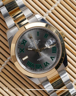 Load image into Gallery viewer, Rolex Datejust 2-Tone Wimbledon Grey Roman Dial 126303
