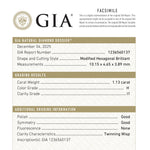 Load image into Gallery viewer, 1.13ct 10.15x4.65x3.89mm GIA H I1 Hexagon Brilliant 27391-01
