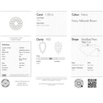 Load image into Gallery viewer, 1.05ct 8.25x5.15x3.51mm VS2 Fancy Yellowish Brown Geo Pear Step Cut 28055-01
