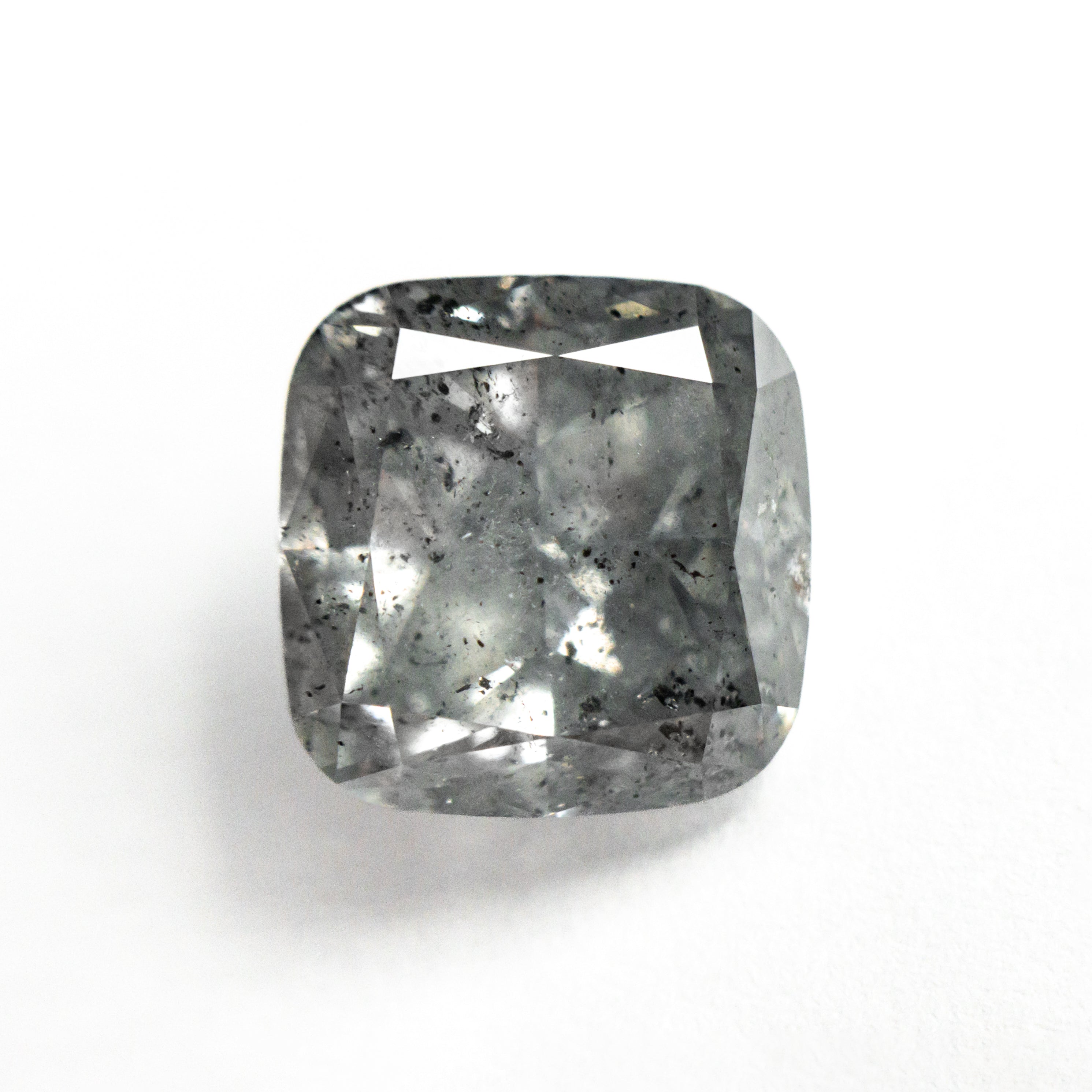 4.61ct 9.25x9.14x5.80mm GIA I3 Fancy Grey Cushion Brilliant 18859-01