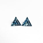 Load image into Gallery viewer, 0.38cttw 2pc 3.99x3.95x2.09mm 3.99x3.93x2.08mm Triangle Step Cut Matching Pair Sapphire 26132-02
