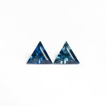 Load image into Gallery viewer, 0.37ct 2pc 3.95x3.91x2.05mm 3.94x3.92x2.06mm Triangle Step Cut Matching Pair Sapphire 26132-05
