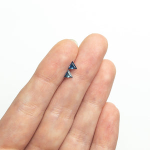 0.37ct 2pc 3.95x3.91x2.05mm 3.94x3.92x2.06mm Triangle Step Cut Matching Pair Sapphire 26132-05