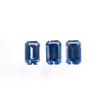 Load image into Gallery viewer, 1.39cttw 3pc 5.5x3.5mm Cut Corner Rectangle Step Cut Sapphire 27725-01
