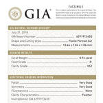 Load image into Gallery viewer, 0.94ct 10.64x7.04x1.06mm GIA VS2 D Flame Portrait Cut 26745-01
