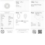 Load image into Gallery viewer, 1.09ct 8.76x5.28x3.48mm VS2 Fancy Deep Orangey Brown Geo Pear Step Cut 28050-01
