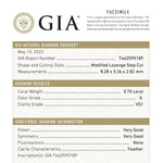 Load image into Gallery viewer, 0.70ct 8.28x5.36x2.82mm GIA VS1 G Lozenge Step Cut 26746-01
