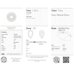 Load image into Gallery viewer, 1.23ct 9.25x5.50x3.43mm VS1 Fancy Yellowish Brown Geo Pear Step Cut 28046-01
