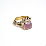 Load image into Gallery viewer, 14K Yellow Gold 3.77ct Cushion Brilliant Sapphire Afterglow Ring
