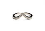 Load image into Gallery viewer, 14K White Gold Aurora High Chevron Natural Diamond Band
