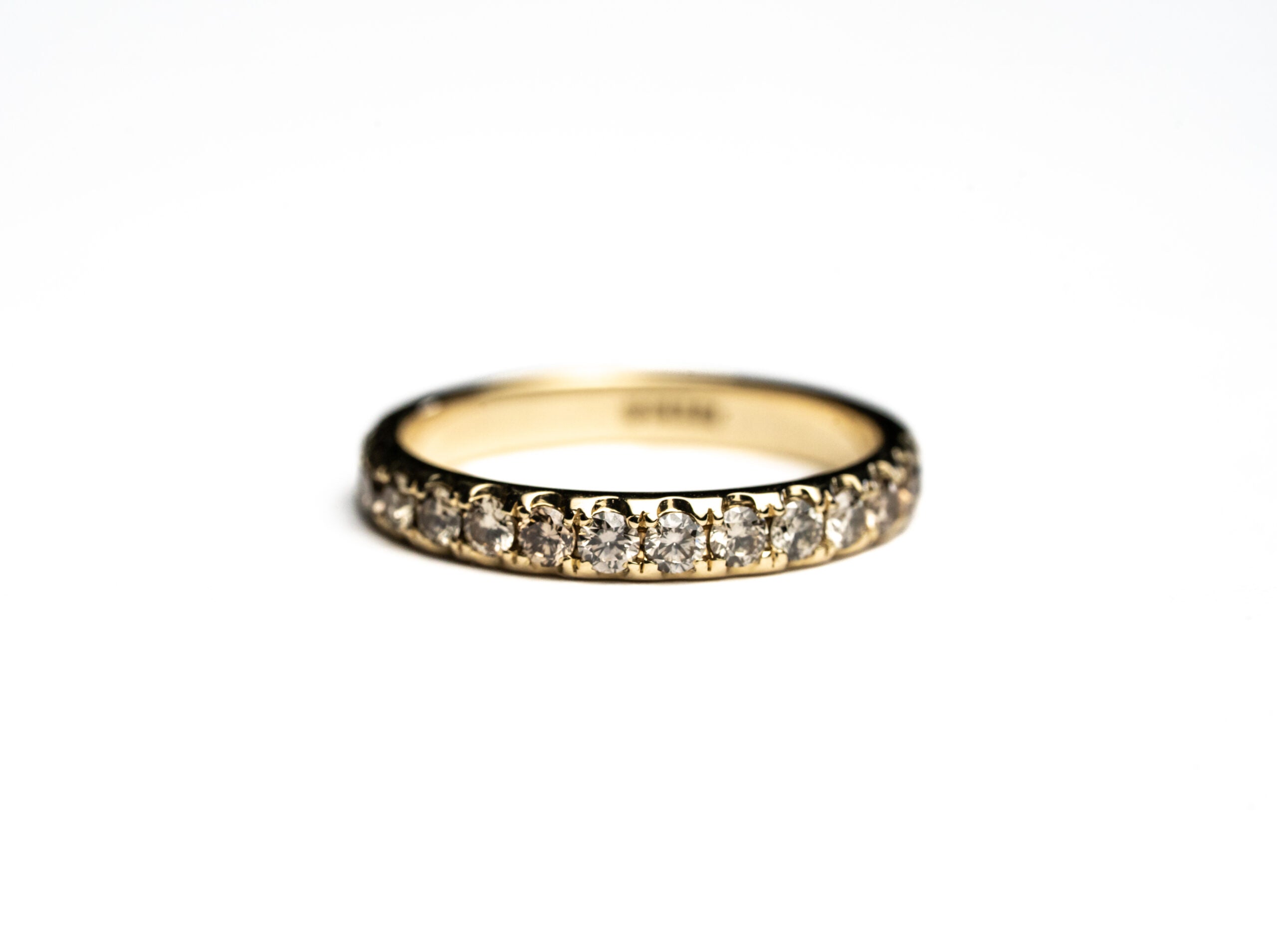 14K Yellow Gold Fancy Color Celestial Champagne Ombre Natural Diamond Band