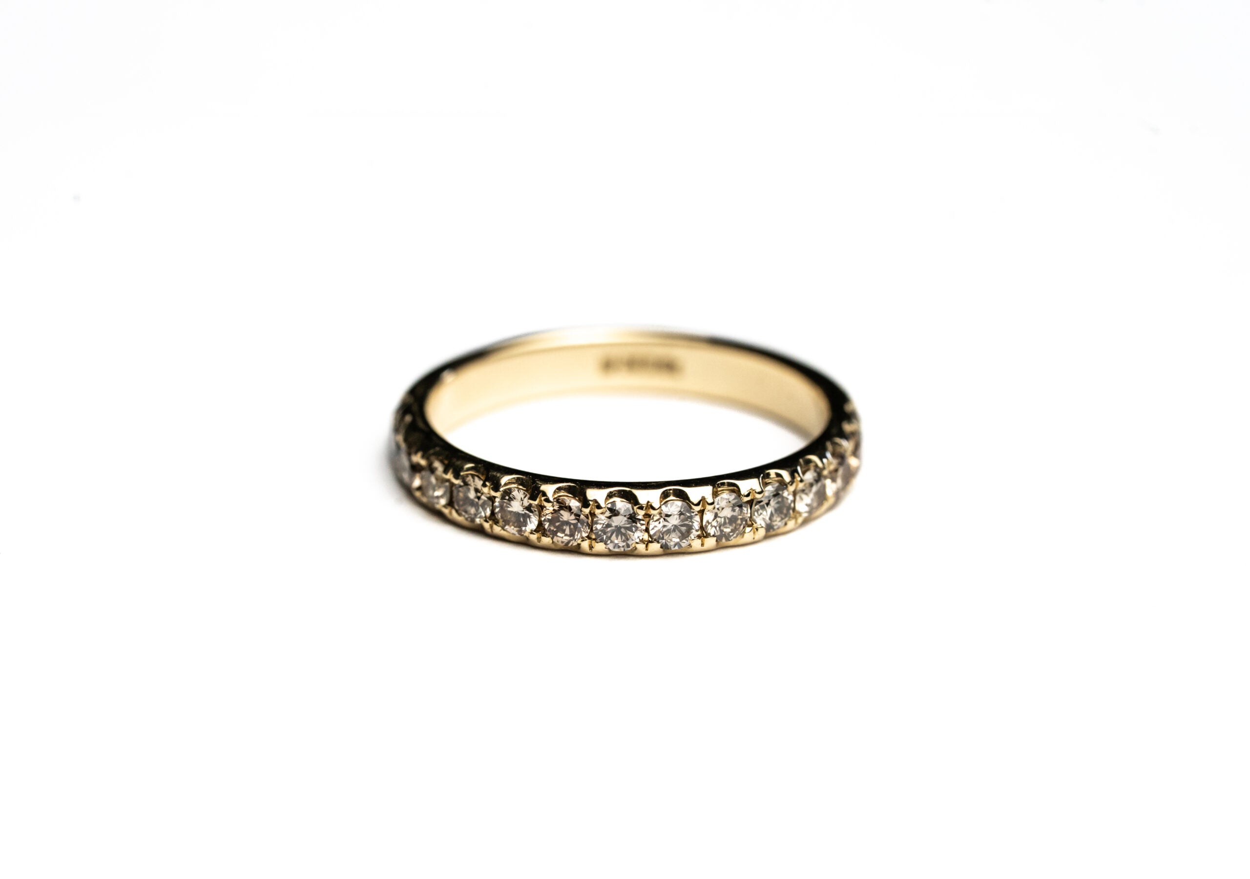 14K Yellow Gold Fancy Color Celestial Champagne Ombre Natural Diamond Band