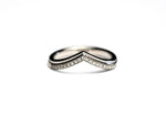 Load image into Gallery viewer, 14K White Gold Constellation Low Chevron Natural Diamond Band
