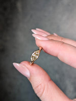 Load image into Gallery viewer, 14K Yellow Gold 1.06ct C5 Geometric Natural Marquise Step Cut Diamond Dune Ring
