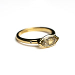 Load image into Gallery viewer, 14K Yellow Gold 1.06ct C5 Geometric Natural Marquise Step Cut Diamond Dune Ring
