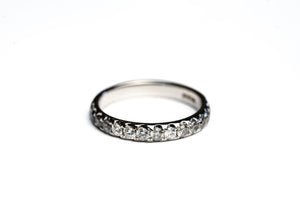 14K White Gold Salt and Pepper Ombre Eclipse Natural Diamond Band