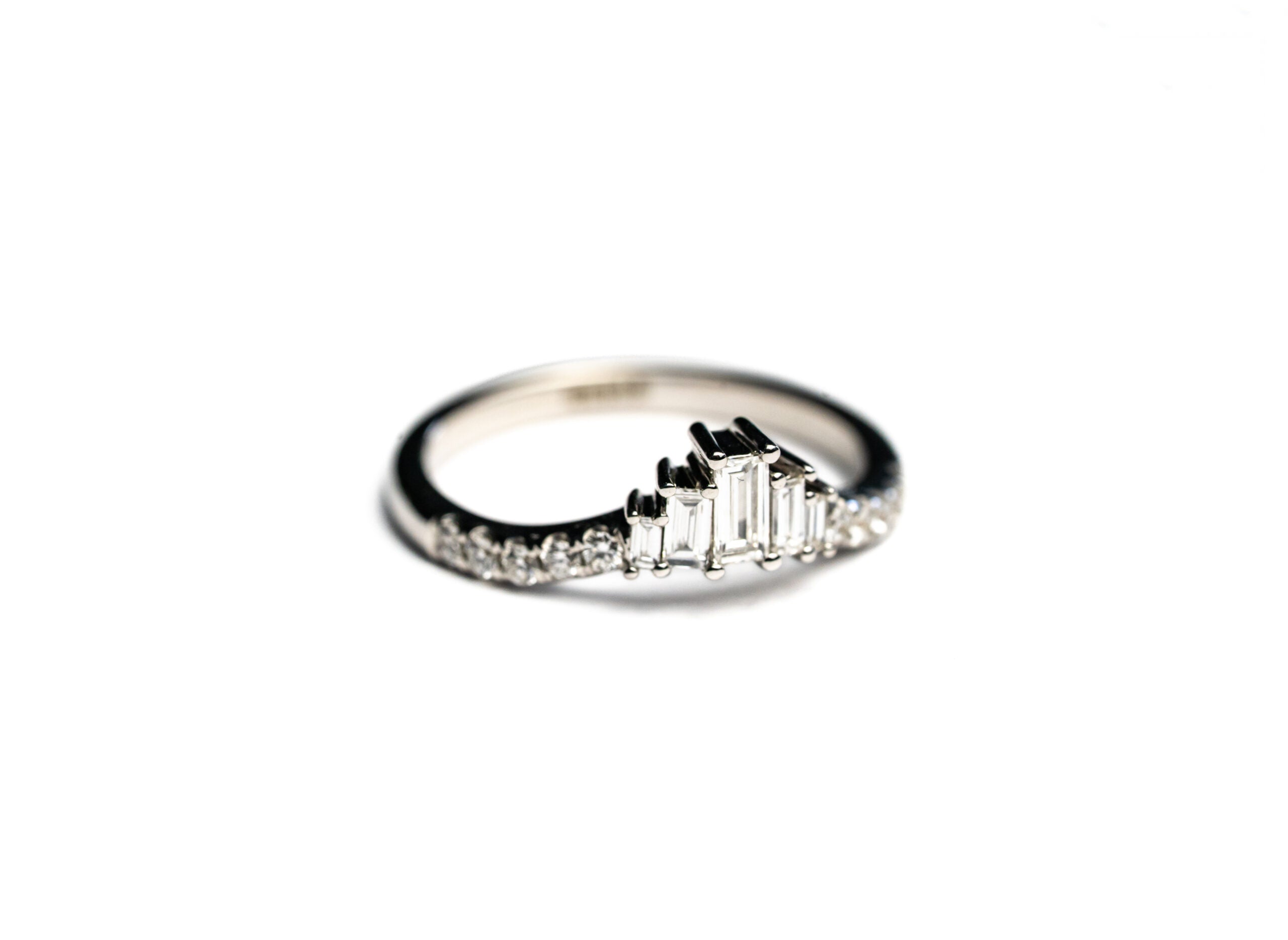 14K White Gold Baguette Equinox Natural Diamond Band