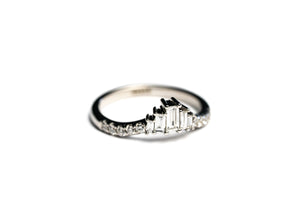 14K White Gold Baguette Equinox Natural Diamond Band