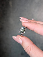 Load image into Gallery viewer, 14K White Gold 2.61ct Cut Corner Rectangle Step Cut Sapphire Grotto Ring
