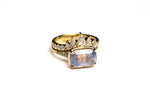 Load image into Gallery viewer, 14K Yellow Gold 4.11ct Cushion Brilliant Sapphire Horizon Ring
