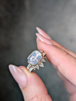 Load image into Gallery viewer, 14K Yellow Gold 4.11ct Cushion Brilliant Sapphire Horizon Ring
