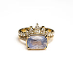 Load image into Gallery viewer, 14K Yellow Gold 4.11ct Cushion Brilliant Sapphire Horizon Ring
