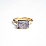Load image into Gallery viewer, 14K Yellow Gold 4.11ct Cushion Brilliant Sapphire Horizon Ring
