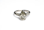 Load image into Gallery viewer, 14K White Gold 1.66ct Pear Brilliant Diamond Icefall Ring
