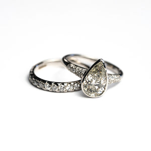 14K White Gold 1.66ct Pear Brilliant Diamond Icefall Ring