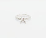 Load image into Gallery viewer, 18K White Gold 4 Prong Hidden Halo Diamond Mounting Ring
