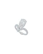 Load image into Gallery viewer, 14K White Gold Pear Brilliant Cut Lab Grown Diamond V Shape Ring
