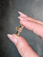 Load image into Gallery viewer, 14K Yellow Gold 1.05ct C5 Geo Oval Step Cut Diamond Mirage Ring
