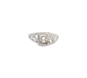 18K White Gold Diamond Setting