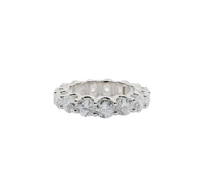 14K White Gold Round Brilliant Cut Lab Grown Diamond Eternity Ring (33pts each)