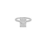 Load image into Gallery viewer, 14K White Gold Cushion Cut Lab Grown Diamond with Hidden Halo Ring (2.14ct)
