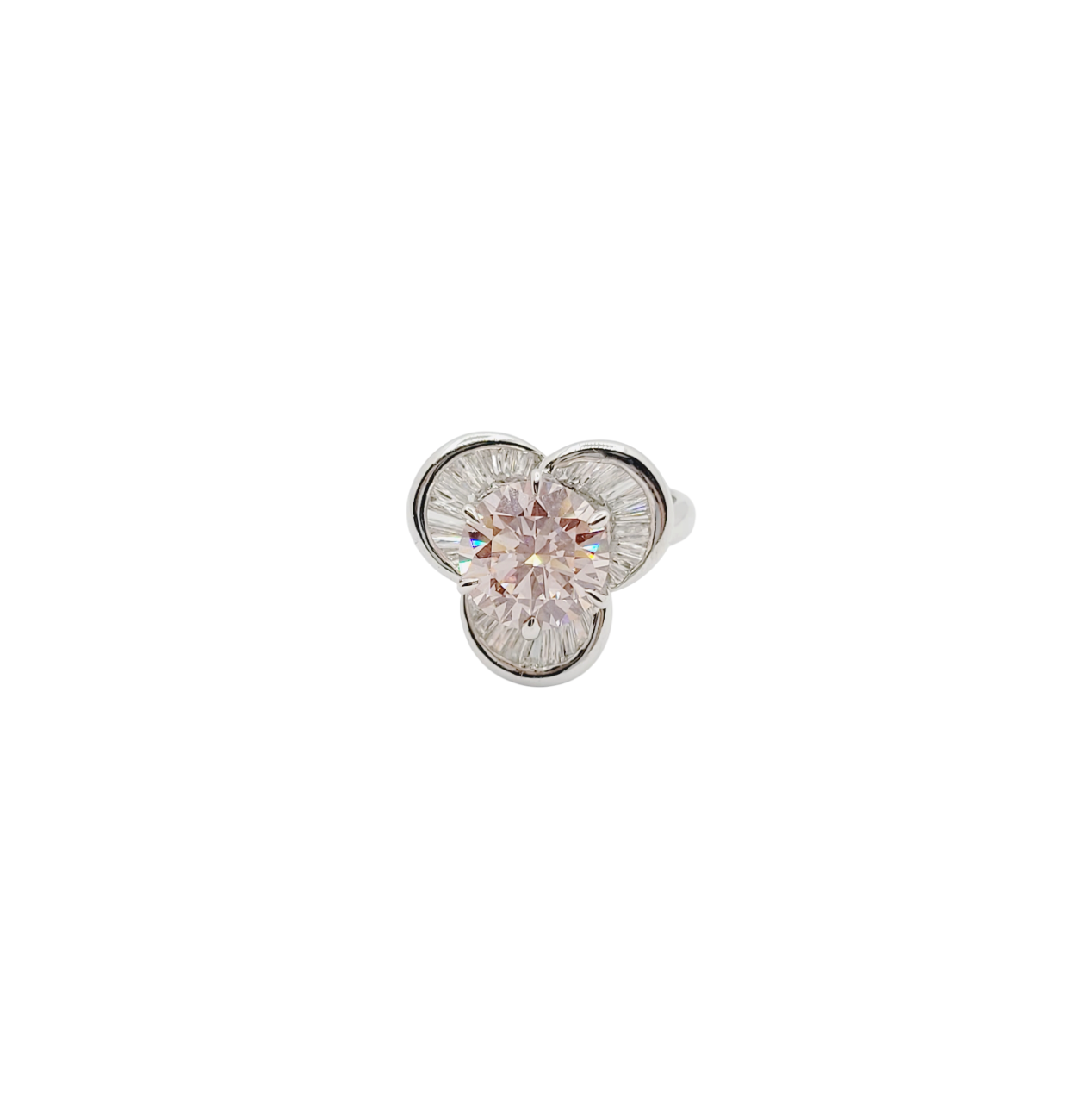 18K White Gold Fancy Pink Lab Grown Diamond Ring