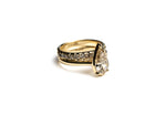 Load image into Gallery viewer, 14K Yellow Gold 1.13ct C5 Geometric Natural Pear Step Cut Diamond Oasis Ring
