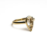 Load image into Gallery viewer, 14K Yellow Gold 1.13ct C5 Geometric Natural Pear Step Cut Diamond Oasis Ring
