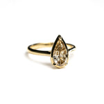 Load image into Gallery viewer, 14K Yellow Gold 1.13ct C5 Geometric Natural Pear Step Cut Diamond Oasis Ring
