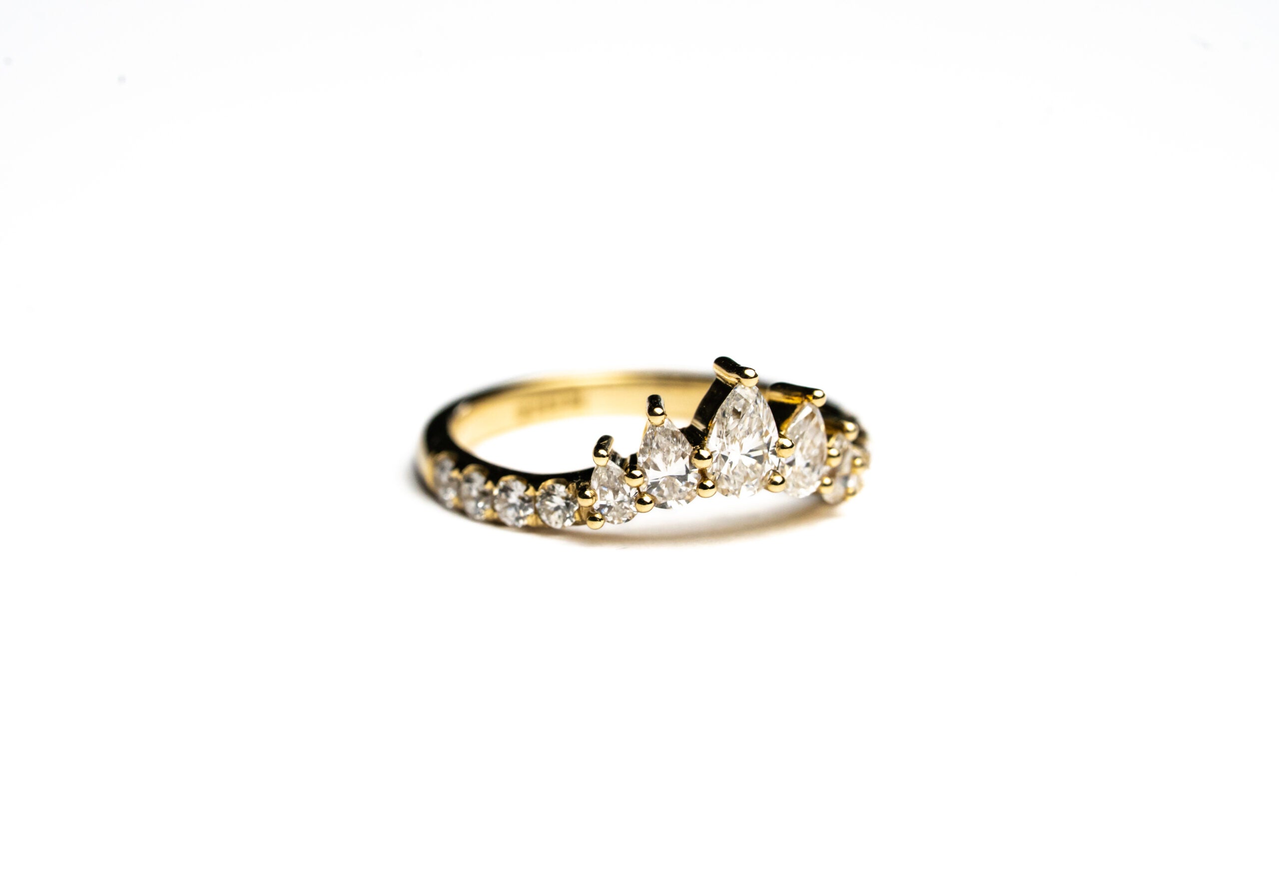 14K Yellow Gold Pear Solstice Natural Diamond Band