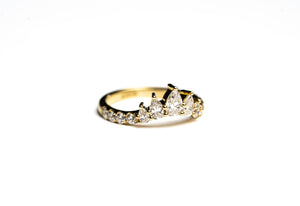 14K Yellow Gold Pear Solstice Natural Diamond Band