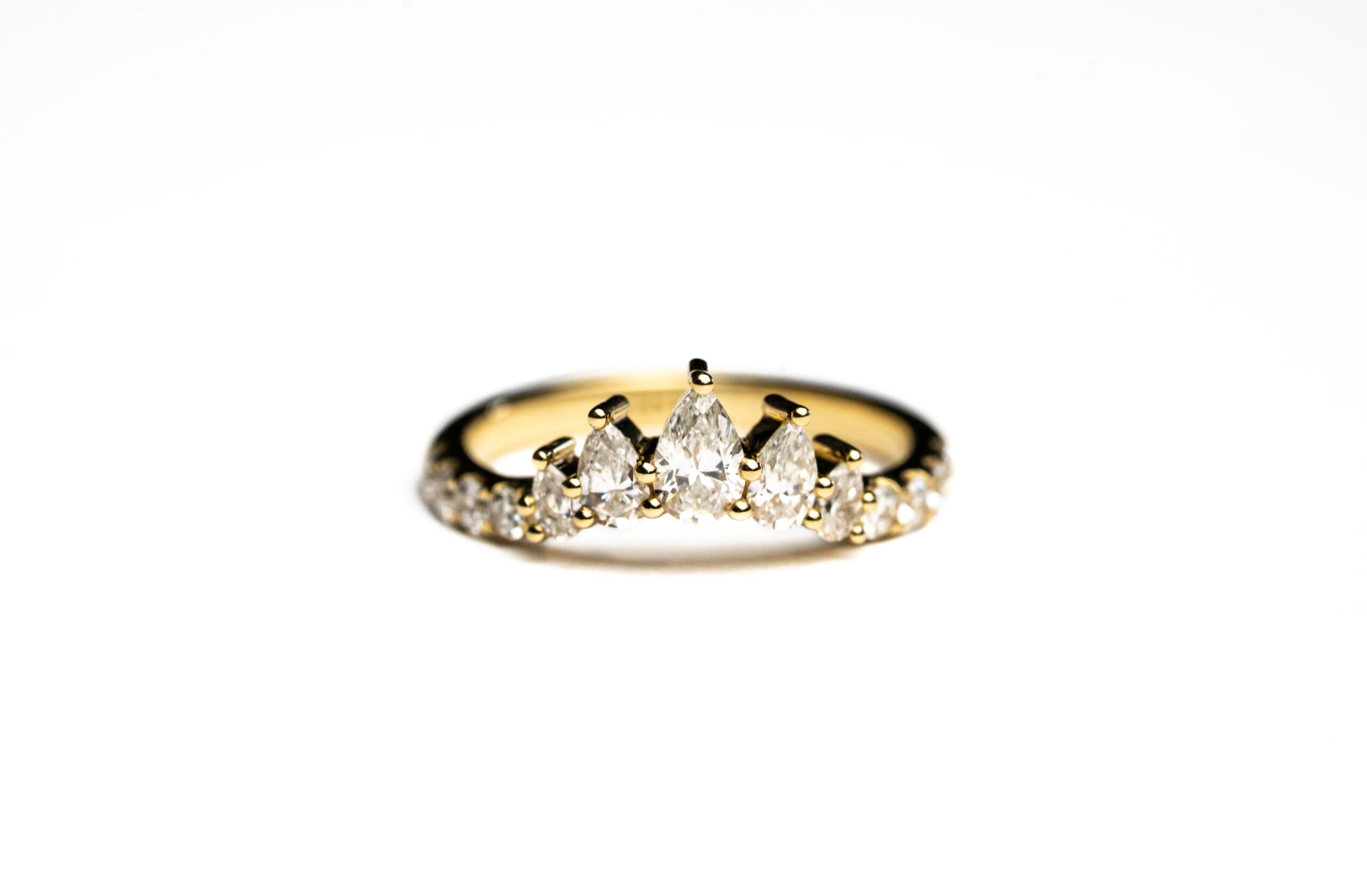 14K Yellow Gold Pear Solstice Natural Diamond Band