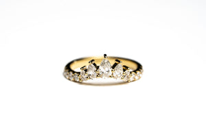14K Yellow Gold Pear Solstice Natural Diamond Band