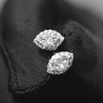 Load and play video in Gallery viewer, 18K White Gold Marquise Shaped Diamond Studs with Halo

