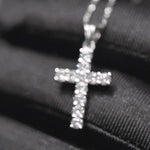Load and play video in Gallery viewer, 18K White Gold Diamond Cross Pendant
