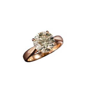18K Rose Gold 3CT Diamond Solitaire Ring