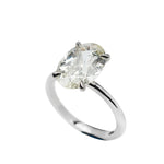 Load image into Gallery viewer, 18K White Gold Solitare Ring with 1 Modern Antique Oval Diamond
