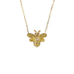 Load image into Gallery viewer, 18K Yellow Gold Bee Diamond Necklace
