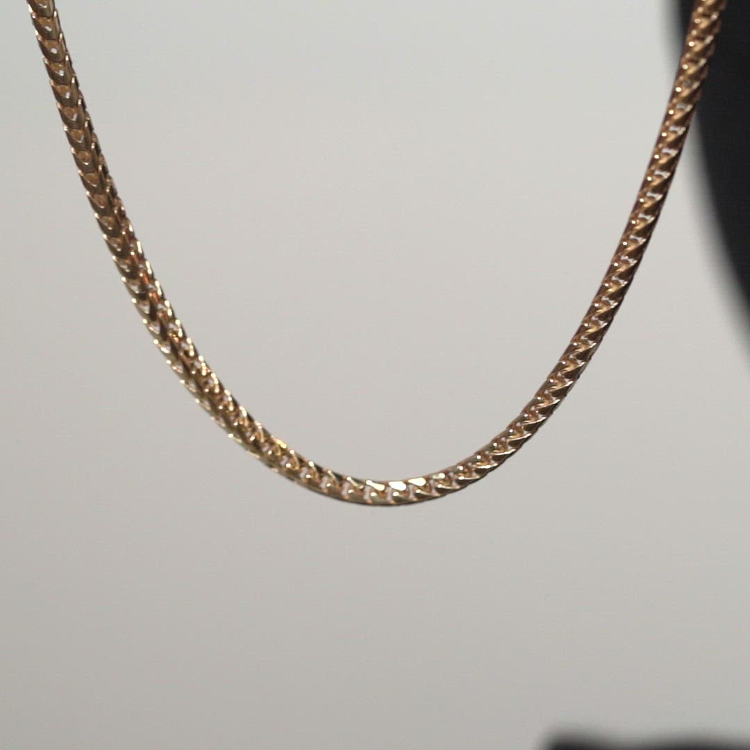 10K Solid Yellow Gold Franco Necklace