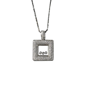 Moving Diamond Pendant 18K White Gold